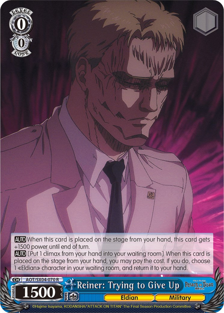 Reiner: Trying to Give Up [Attack On Titan: Final Season]