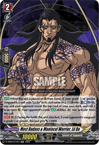 Most Badass & Maniacal Warrior, Lu Bu (D-TB02/014EN) [Record of Ragnarok]