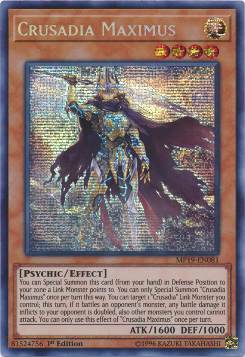 Crusadia Maximus [MP19-EN081] Prismatic Secret Rare