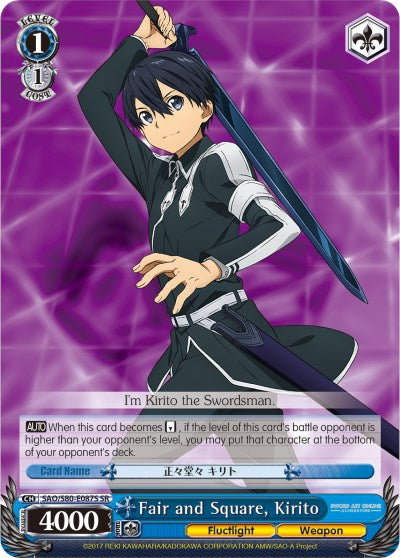 Fair and Square, Kirito (SAO/S80-E087S SR) [Sword Art Online -Alicization- Vol.2]