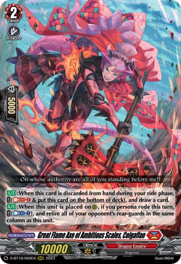 Great Flame Axe of Ambitious Scales, Colgaflan (D-BT10/002EN) [Dragon Masquerade]