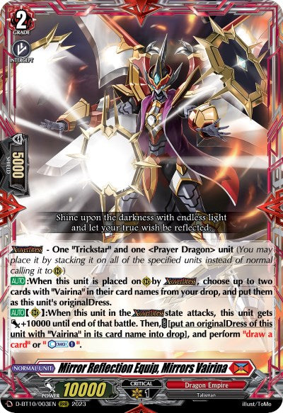 Mirror Reflection Equip, Mirrors Vairina (D-BT10/003EN) [Dragon Masquerade]