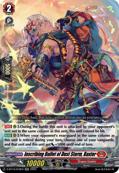 Inscribing Bullet of Dust Storm, Baxter (D-BT10/016EN) [Dragon Masquerade]