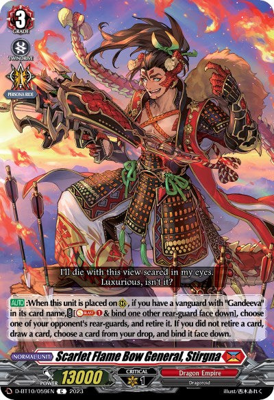 Scarlet Flame Bow General, Stirgna (D-BT10/059EN) [Dragon Masquerade]