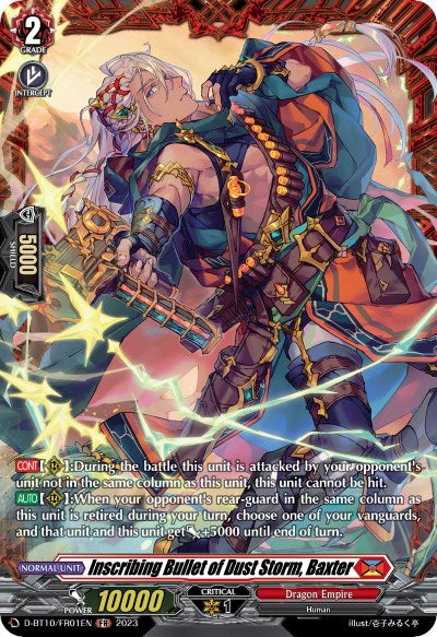 Inscribing Bullet of Dust Storm, Baxter (D-BT10/FR01EN) [Dragon Masquerade]