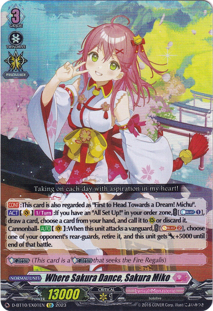 Where Sakura Dance, Sakura Miko (D-BT10/EX01EN) [Lyrical Monasterio: Summertime Memories!]