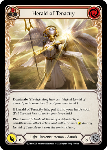 Herald of Tenacity (Red) [U-MON023-RF] (Monarch Unlimited)  Unlimited Rainbow Foil