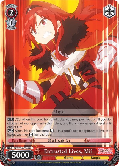 Entrusted Lives, Mii (BFR/S78-E069 U) [BOFURI: I Don't Want to Get Hurt, so I'll Max Out My Defense]