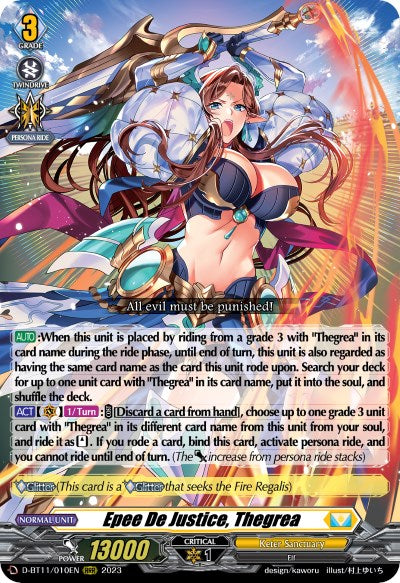 Epee De Justice, Thegrea (D-BT11/010EN) [Clash of Heroes]