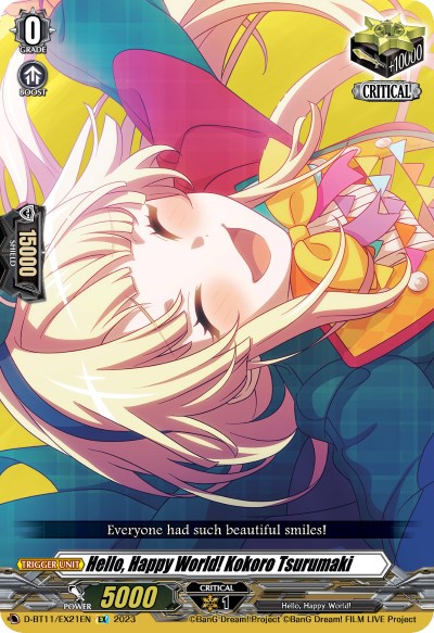 Hello, Happy World! Kokoro Tsurumaki (D-BT11/EX21EN) [Clash of Heroes]