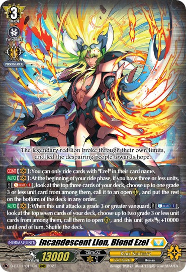Incandescent Lion, Blond Ezel (D-BT11/011EN) [Clash of Heroes]