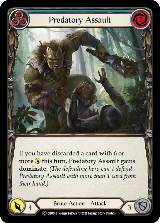 Predatory Assault (Blue) [U-CRU015-RF] (Crucible of War Unlimited)  Unlimited Rainbow Foil