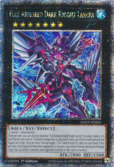 Full Armored Dark Knight Lancer (Quarter Century Secret Rare) [AGOV-EN041] Quarter Century Secret Rare