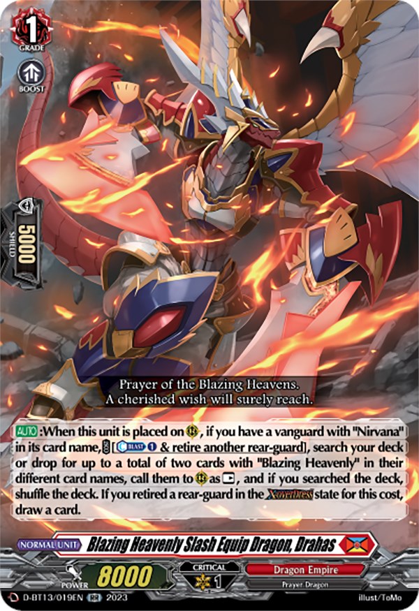 Blazing Heavenly Slash Equip Dragon, Drahas (D-BT13/019EN) [Flight of Chakrabarthi]