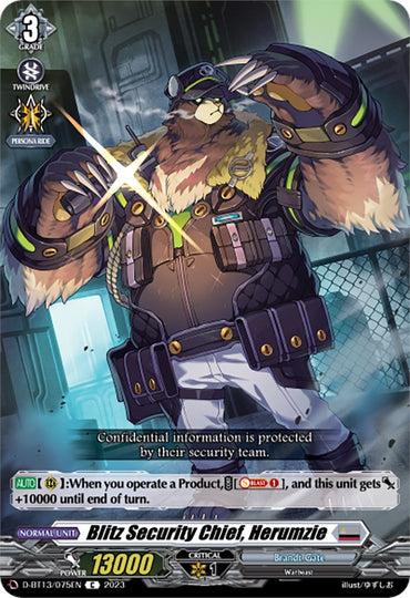 Blitz Security Chief, Herumzie (D-BT13/075EN) [Flight of Chakrabarthi]