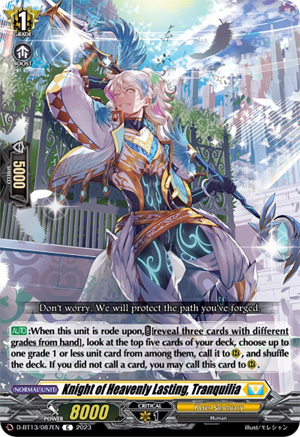 Knight of Heavenly Lasting, Tranquilia (D-BT13/087EN) [Flight of Chakrabarthi]