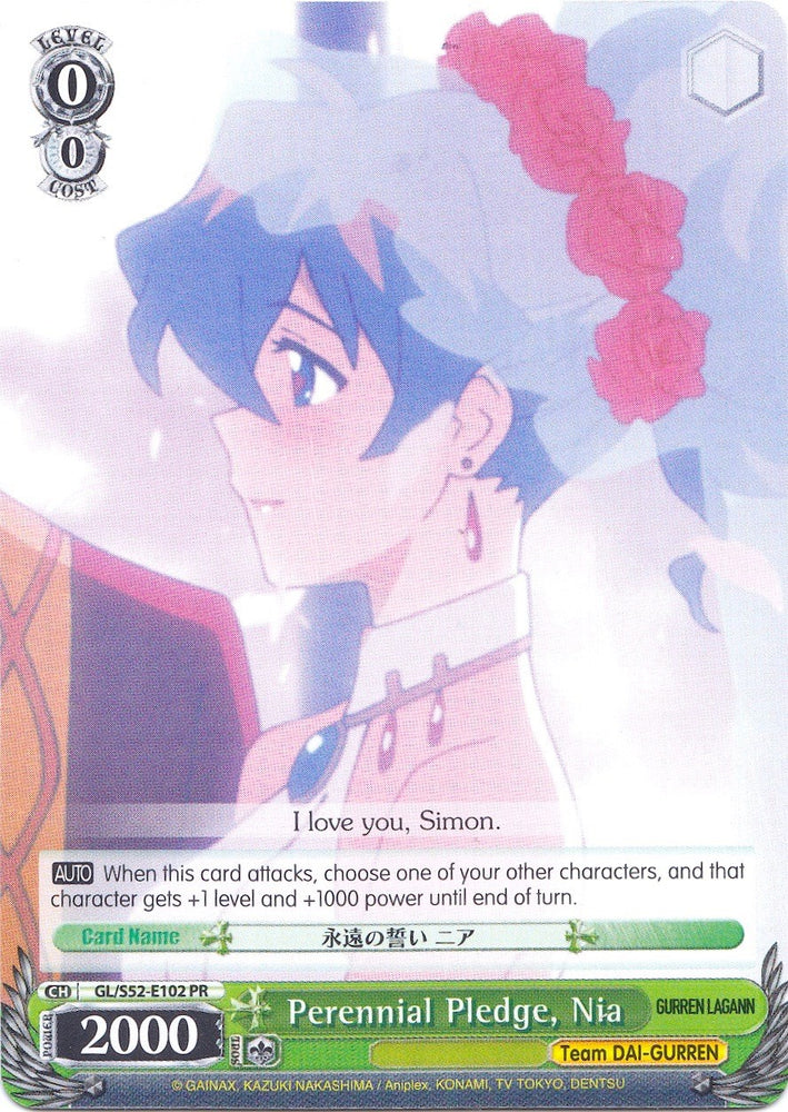 Perennial Pledge, Nia (GL/S52-E102 PR) (Promo) [Gurren Lagann]
