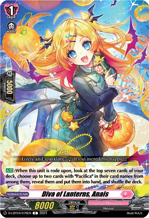 Diva of Lanterns, Anais (D-LBT04/076EN) [Lyrical Monasterio: Trick or Trick!]