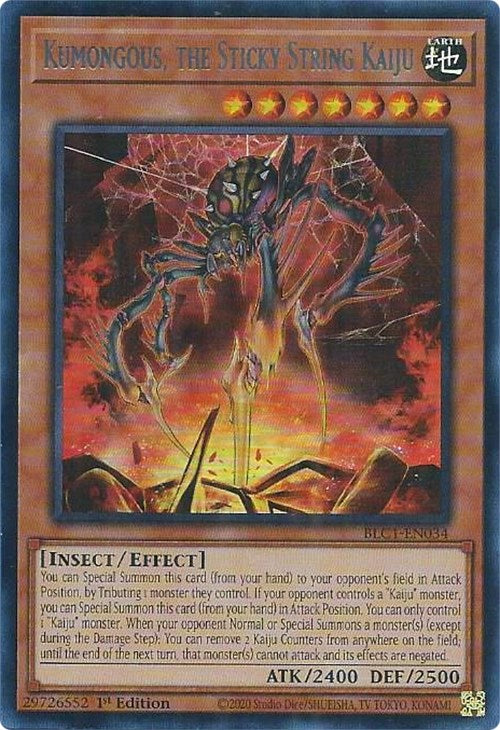 Kumongous, the Sticky String Kaiju (Silver) [BLC1-EN034] Ultra Rare