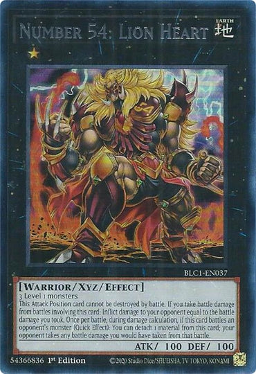 Number 54: Lion Heart (Silver) [BLC1-EN037] Ultra Rare