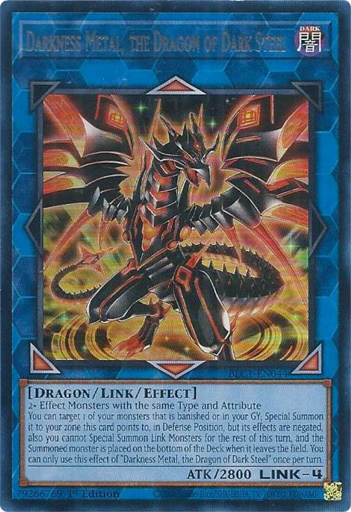 Darkness Metal, the Dragon of Dark Steel (Silver) [BLC1-EN044] Ultra Rare