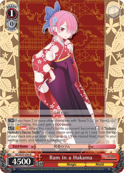 Ram in a Hakama (RZ/SE35-E43 R) (Parallel Foil) [Re:ZERO: The Frozen Bond]