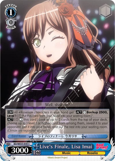 Live's Finale, Lisa Imai (BD/WE35-E45 C) (Parallel Foil) [Poppin'Party x Roselia]