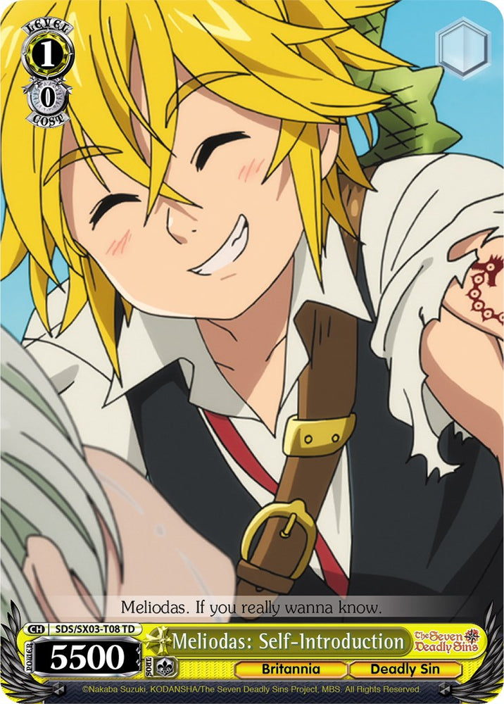 Meliodas: Self-Introduction (SDS/SX03-T08 TD) [The Seven Deadly Sins]