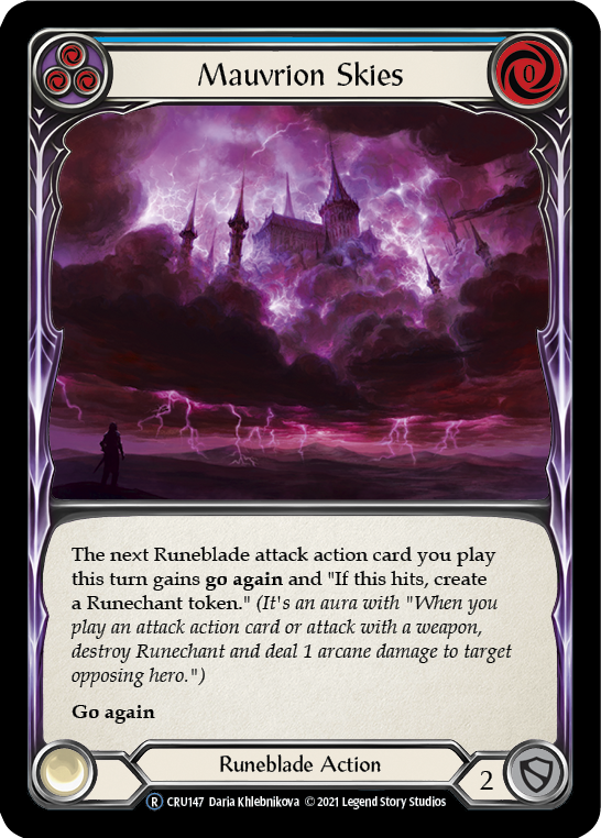 Mauvrion Skies (Blue) [U-CRU147-RF] (Crucible of War Unlimited)  Unlimited Rainbow Foil