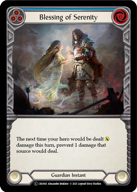 Blessing of Serenity (Blue) [U-CRU043-RF] (Crucible of War Unlimited)  Unlimited Rainbow Foil