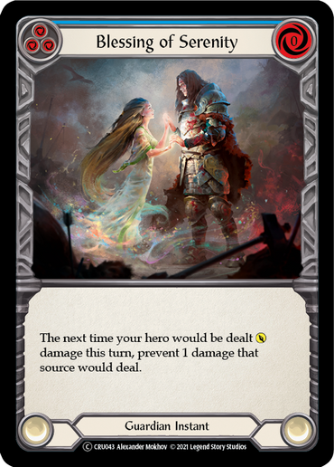 Blessing of Serenity (Blue) [U-CRU043-RF] (Crucible of War Unlimited)  Unlimited Rainbow Foil