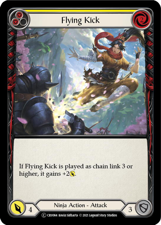 Flying Kick (Yellow) [U-CRU064-RF] (Crucible of War Unlimited)  Unlimited Rainbow Foil