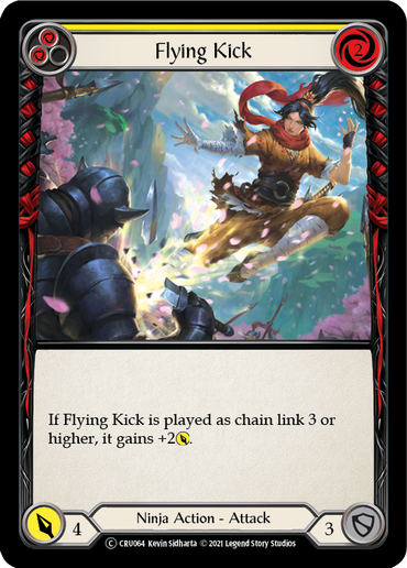 Flying Kick (Yellow) [U-CRU064-RF] (Crucible of War Unlimited)  Unlimited Rainbow Foil