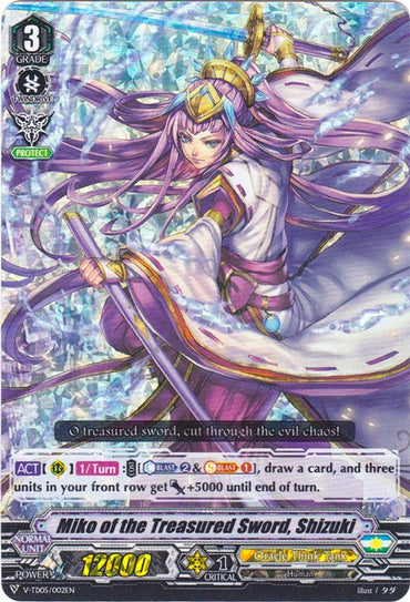 Miko of the Treasured Sword, Shizuki (Parallel Foil) (V-TD05/002EN) [Misaki Tokura]
