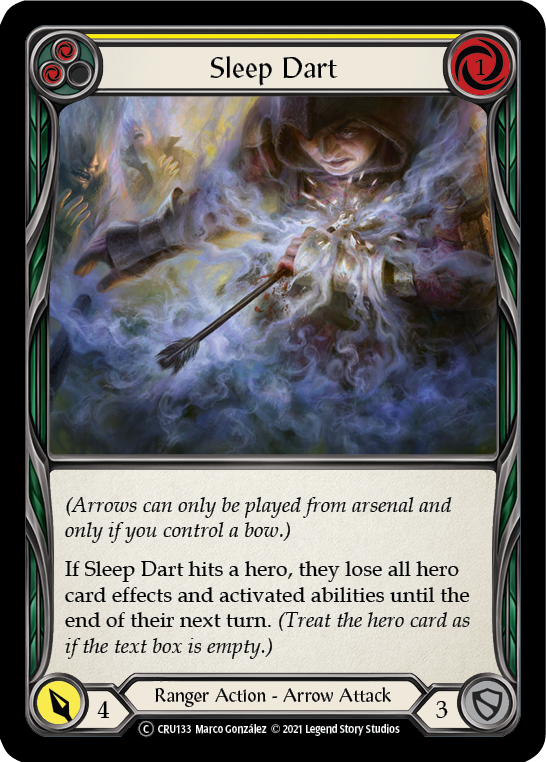Sleep Dart (Yellow) [U-CRU133-RF] (Crucible of War Unlimited)  Unlimited Rainbow Foil