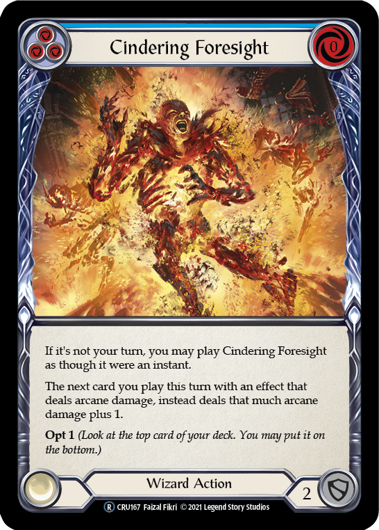 Cindering Foresight (Blue) [U-CRU167-RF] (Crucible of War Unlimited)  Unlimited Rainbow Foil