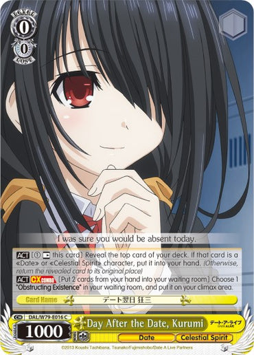 Day After the Date, Kurumi (DAL/W79-E016 C) [Date A Live]
