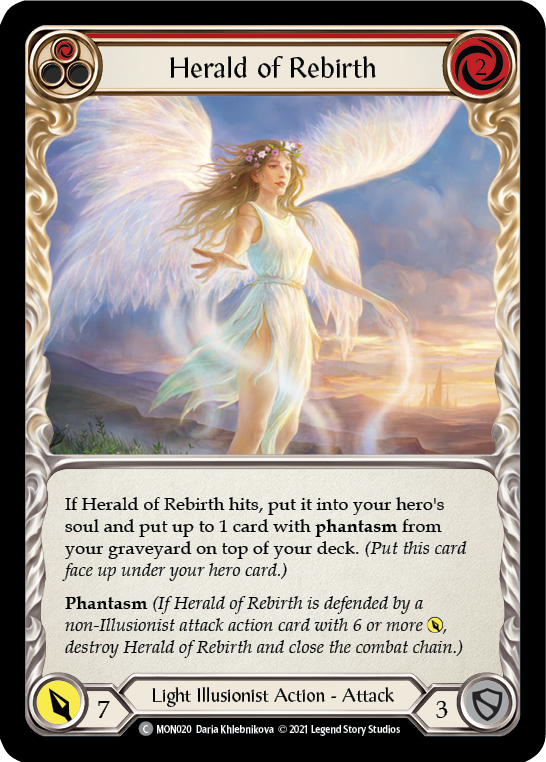 Herald of Rebirth (Red) [MON020-RF] (Monarch)  1st Edition Rainbow Foil