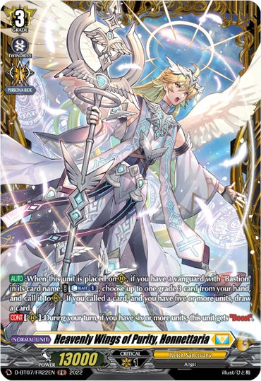 Heavenly Wings of Purity, Honnettaria (FR) (D-BT07/FR22EN) [Raging Flames Against Emerald Storm]