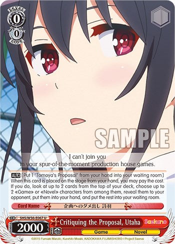 Critiquing the Proposal, Utaha [Saekano: How to Raise a Boring Girlfriend]