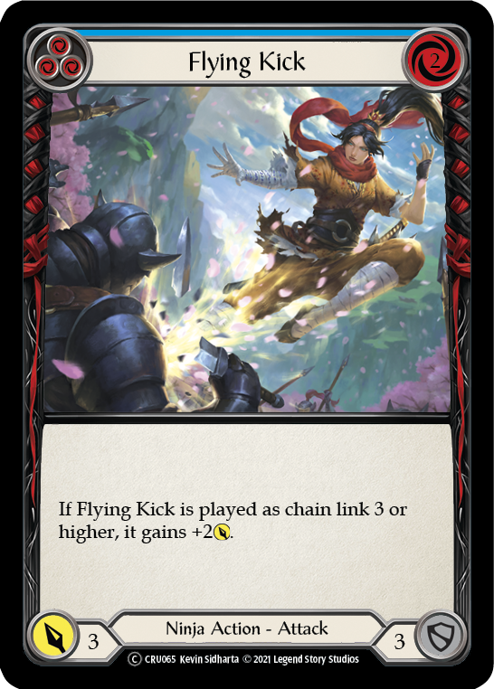 Flying Kick (Blue) [U-CRU065-RF] (Crucible of War Unlimited)  Unlimited Rainbow Foil