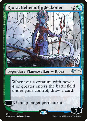 Kiora, Behemoth Beckoner (Stained Glass) [Secret Lair Drop Promos]