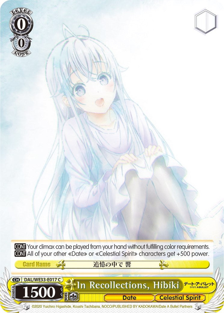 In Recollections, Hibiki (DAL/WE33-E017 C) (Parallel Foil) [Date A Bullet]