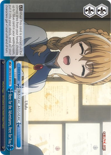 Here for the Adventurers, Here for You. (GBS/S63-E100 CC) [Goblin Slayer]