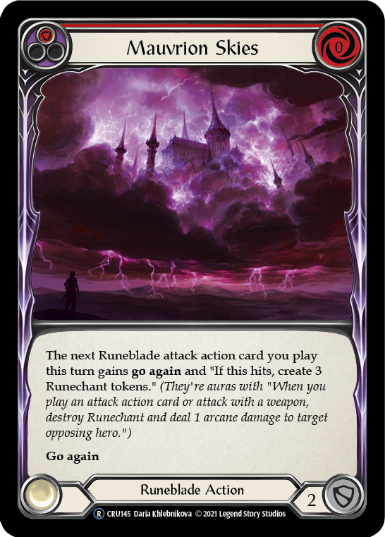 Mauvrion Skies (Red) [U-CRU145-RF] (Crucible of War Unlimited)  Unlimited Rainbow Foil