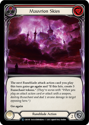 Mauvrion Skies (Red) [U-CRU145-RF] (Crucible of War Unlimited)  Unlimited Rainbow Foil