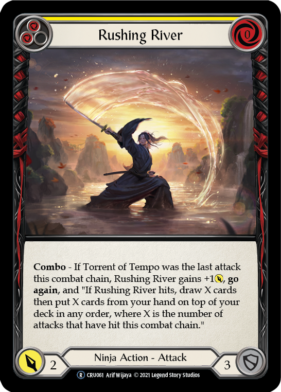 Rushing River (Yellow) [U-CRU061-RF] (Crucible of War Unlimited)  Unlimited Rainbow Foil
