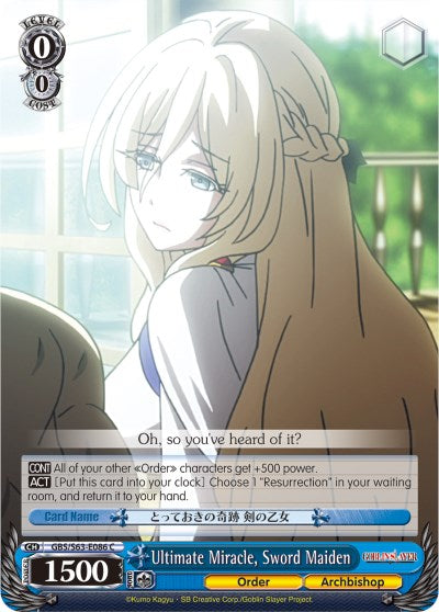 Ultimate Miracle, Sword Maiden (GBS/S63-E086 C) [Goblin Slayer]