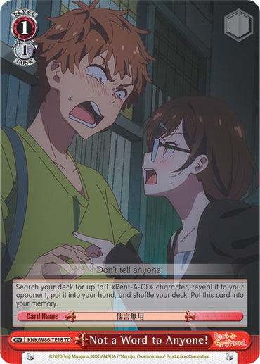 Not a Word to Anyone! (KNK/W86-TE18 TD) [Rent-A-Girlfriend]