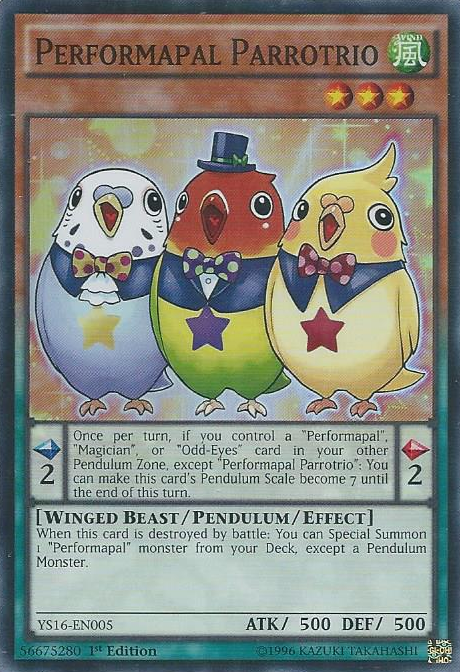 Performapal Parrotrio [YS16-EN005] Super Rare